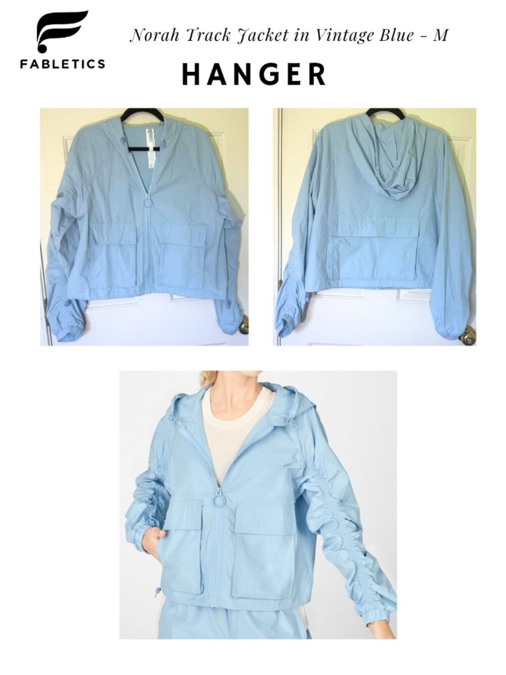 Fabletics Norah Track Jacket in the color Blue Vintage1 - M - Picture 6 of 6